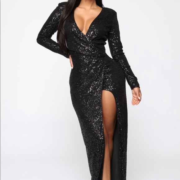 Fashion Nova Dresses & Skirts - Fashion Nova Black Sequin Maxi Dress